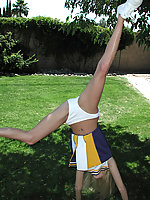 Teasing teen cheerleader